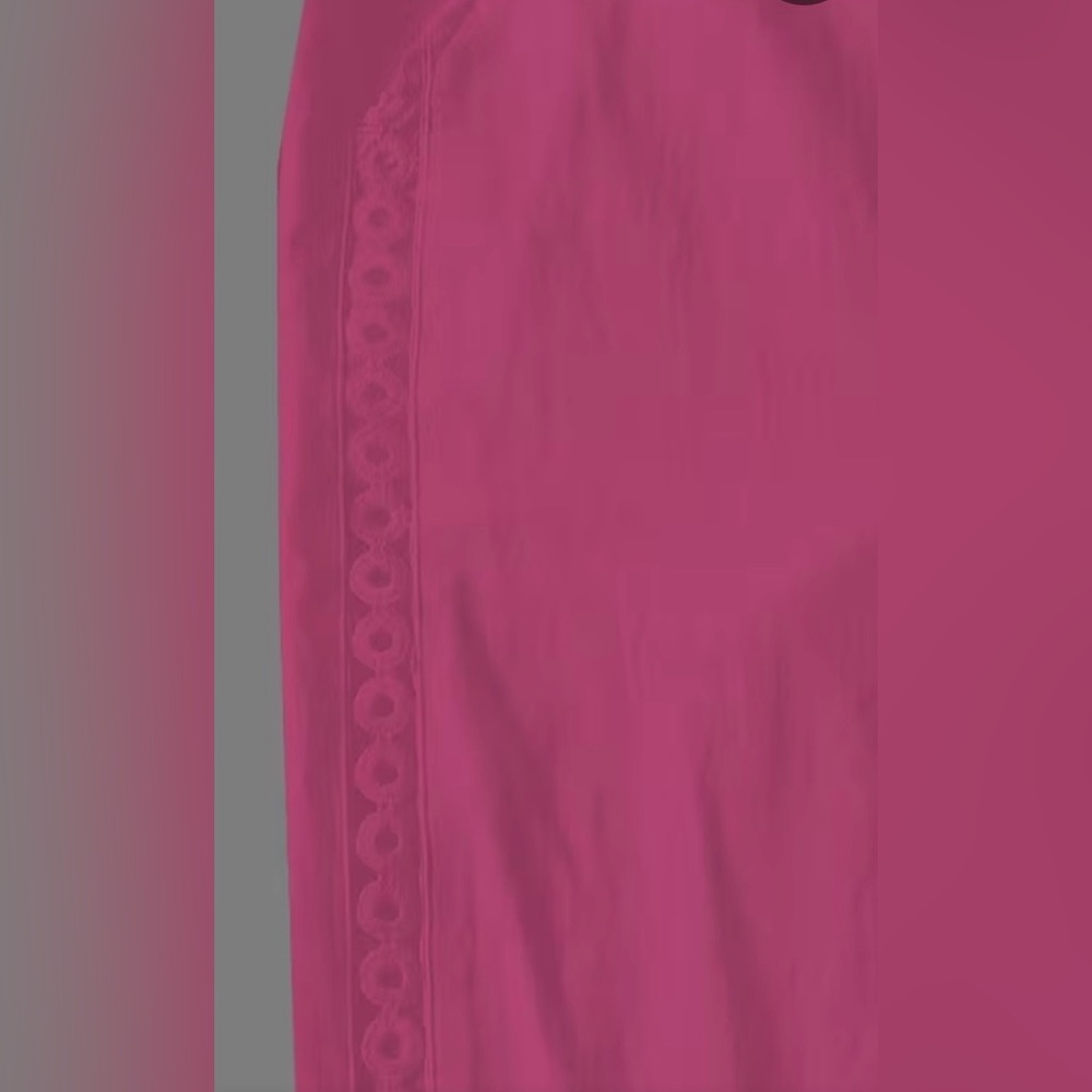 Cherry Pink Cropped Pants | Lace Detail | Elastic Waist & Pockets | M | NWT - Picture 5 of 8